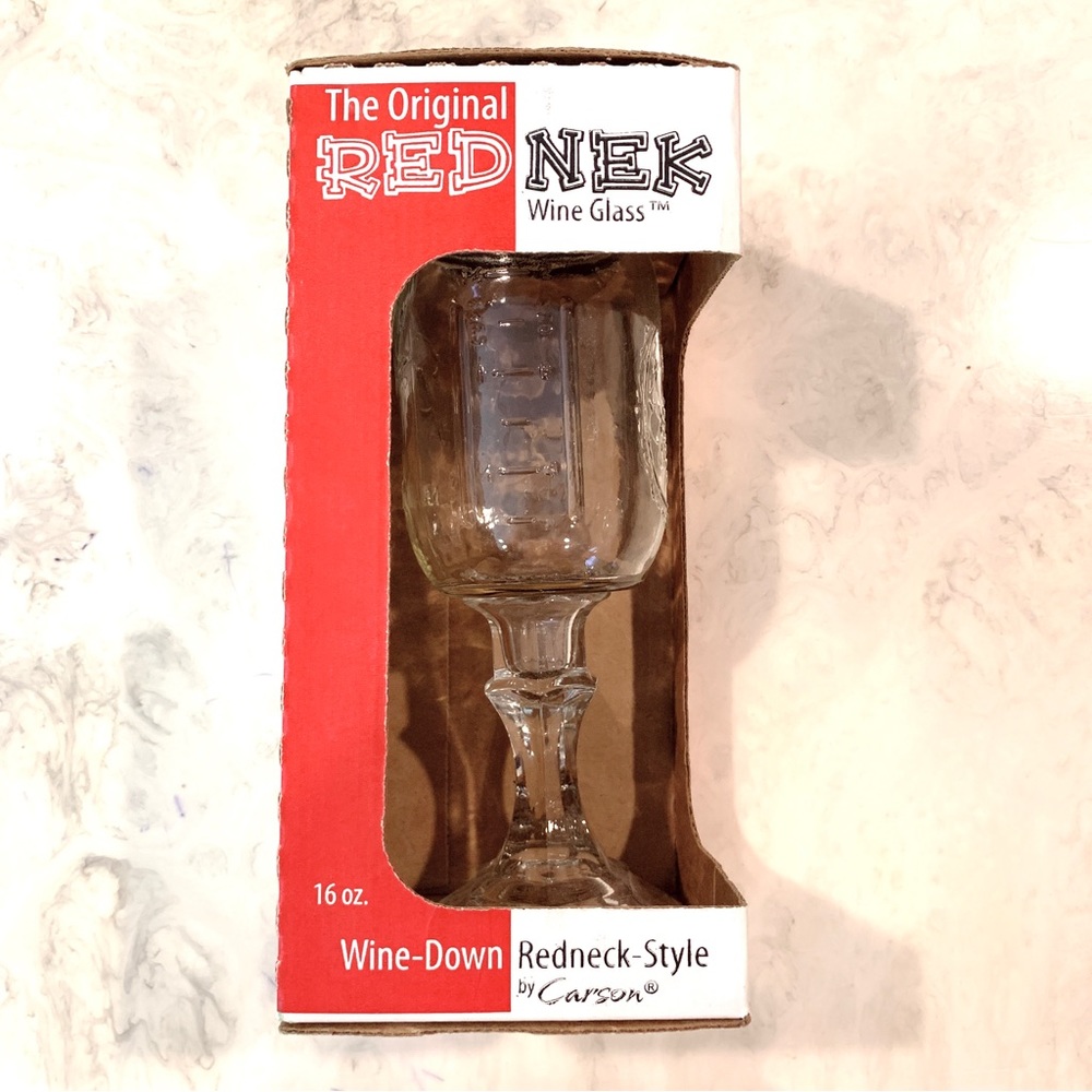New The Original Red Neck Wine Glass